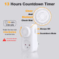Israel Countdown Timer Switch Socket for Lighting And Household Electronics Kitchen Appliances Countdown Timer Switch Outlet. 