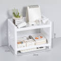 Thetime99 Shelf, Shelf, Plastic Shelf, 2-Tier Shelf, Shelf on the Table, Easy to Assemble, Square Shape. 