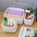 3pcs Handmade Straw Woven Soft Storage Round Paper Rope Storage Basket for Organizing Decorative Storage Bins Office Storage Box. 