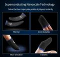 Blue Wow Finger Sleeves Thumb Gloves for Gaming - Finger Sleeve Touch Screen - Finger Gloves Anti-Sweat Breathable - Thumb Gloves Sleeves for PUBG and Free Fire Finger Gloves - 2 Gloves Black Colour - Smooth Gaming Gloves. 