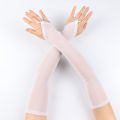 A pair of ladies' elastic mesh breathable long gloves, fingerless driving party role-playing outdoor clothing sleeves..