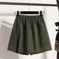 Summer Versatile High-Waisted Casual Shorts Skirt Women's Plus Size Shorts Korean-style Fashion Wide-Leg Oversized Half Pants. 