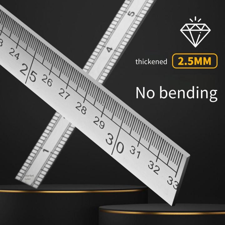 Sewing Ruler Metal Stainless Steel Heavy-Duty Straight Ruler - 33cm Tailor Sewing Ruler ...