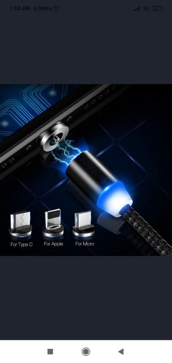 Magnetic Cable 1 Meter with Plug TYPE C Magnet Charging Cable