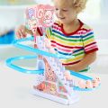 3/6PCS Racing Car Train Toy Sets Duck/Pig/Dinosaur/Penguin Climb Stairs Toy Roller Coaster Toy 3 Years Kids for Slide Climbing.