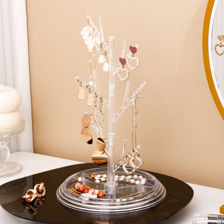 1pc%20Plastic%20White/Black/Transparent%20Tree%20Shap%20Jewelry%20Display%20Stand%20Necklace%20Ring%20Bracelet%20Organizer%20Circular%20Base%20Jewelry%20Tray%20-%20Image%205
