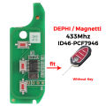 jingyuqin 3 Button Folding Remote Key Fob ASK 433MHz PCF7946 Chip For Alfa Romeo 147 156 166 GT. 