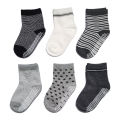 6 Pairs Kids Socks Striped Star Pattern Non-slip Floor Socks For Toddler Baby Boys Socks. 