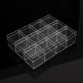 36PCS Food Grade Transparent PS Plastic Square Packaging Boxes with Open Top And Bottom Covers Candy Storage Accessory Nail Slic. 