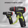 WORX WU130X 12V Cordless Electric Screwdriver Drill 40Nm Brushless Motor for Metalworking Home Lithium Battery Power Tools. 