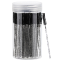 50 disposable eye black sticks, crystal eyebrow bobbin brush for extending eyelashes, mascara brush with container. 