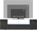 BM-MART High Gloss TV Unit Cabinet for TVs up to 60" with LED Lights, TV Stand with Storage Shelves. 