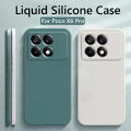 Silicone Phone Case for Xiaomi POCO X6 Pro Original Square Liquid for Xiaomi POCO X6 Pro Soft Lens Shockproof Back Cover Housing.