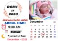 Premium Quality Custom Baby Born Photo Frame Certificate with Date Calendar and Personalized Design. 