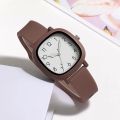 Fashion Simple Arabic Digital Surface Silicone Strap Women Quartz Watch. 