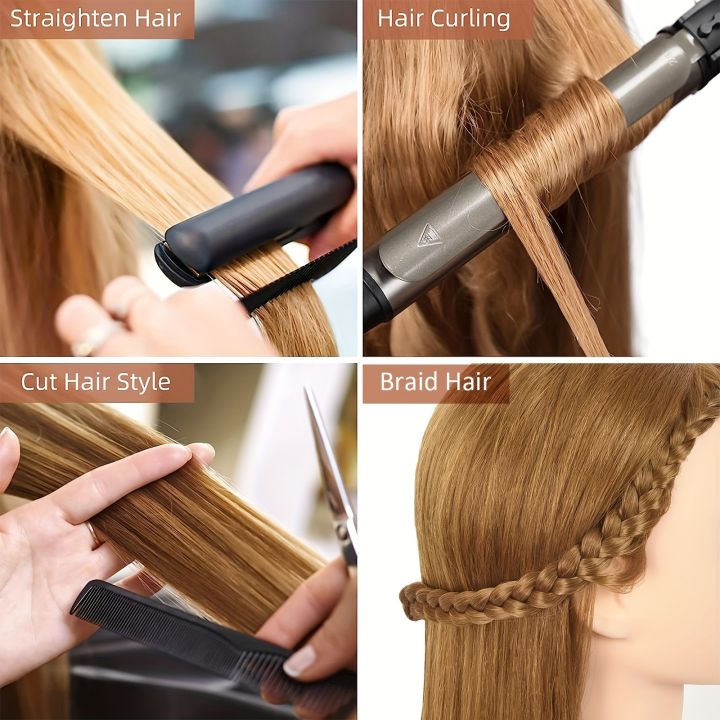 Mannequin%20Head%20with%2080%25%20Real%20Human%20Hair%2026''-28"Cosmetology%20Mannequin%20Doll%20Head%20For%20Hairdresser%20Practice%20Braiding%20Head%20-%20Image%204