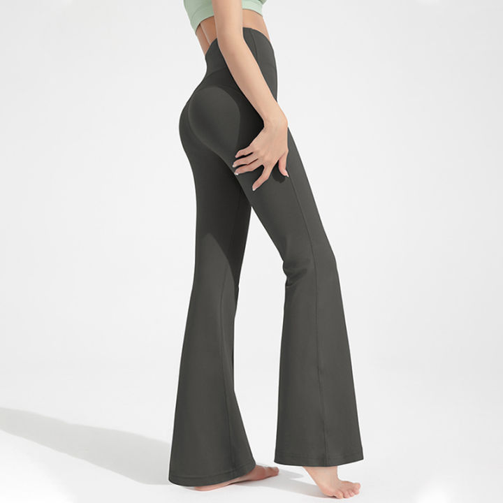 Naked%20High%20Waisted%20Waist%20Cinching%20Hip%20Lifting%20Fitness%20Exercise%20Elastic%20Bell%20Bottom%20Pants%20Women%20Casual%20Outdoor%20Running%20Yoga%20Pants%20-%20Image%202