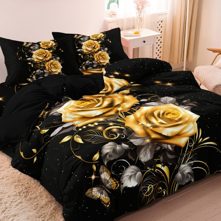3pcs%20Romantic%20Red%20Rose%20Print%20Duvet%20Cover%20Bedding%20Set%20-%20Includes%201%20Duvet%20Cover%20&%202%20Pillowcases%20Perfect%20For%20All%20Seasons%20-%20Image%204