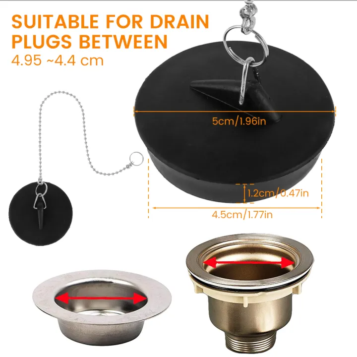 2%20%20Drain%20Stopper%20with%20Chain%20Round%20Beaded%20Universal%20Bath%20Sink%20Drain%20Plug%20Strong%20Sealing%20Kitchen%20Bathroom%20Drain%20Fittings%20-%20Image%203