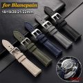 Nylon Canvas Watch Strap 18/19/20/21/22mm for for Blancpain Sailcloth Waterproof Band Quick Release Leather Wrist Bracelet.