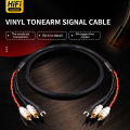 Audio 2RCA Cable with Ground Wire Black tape player LP Vinyl Record Player Amplifier Chassis Gold Plated plug.