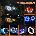 2PCS RGB Angel Eyes Halo Rings Lights with Turn Signal Lights APP Bluetooth LED Motorcycle Retrofit DRL Car Headlight 12V 24V. 