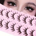 10 pairs of super fluffy cat eye fake eyelashes - extra long and thick eyelashes for makeup and eyelash extension, cosplay fake. 