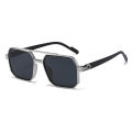 Car Sun Glasses New Fashion Double Beam Polygonal Sunglasses Retro Personalized Trendy Large Frame Eyewear European and American.
