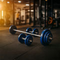 20 KG  Dumbbell Set ,, 2.5KG  4 PCS AND 5 KG 2 PCS With Two 10 inch Sticks 1 pcs 4 feet burble - 10Kg - Blue and Silver Combo. 