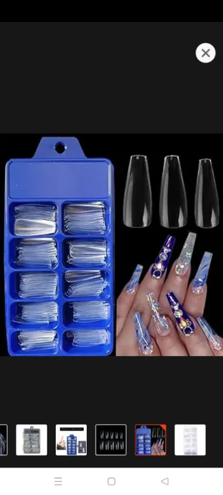 100%20pcs/Square%20Almond%20%20oval%20coffin%20shape%20Natural%20and%20transparent%20Artificial%20Nail%20with%20Nail%20Glue%20Bottle%20-%20Image%202