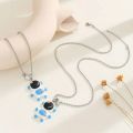 cute space astronaut cartoon magnetic heart necklaces  couple friendship bff best friends  necklaces. 