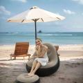 Inflatable Lounge Chair for Adults, Folding Portable Lazy Sofa with Foot Stool ,Air Couch Sofa for Livingroom and Bedroom. 