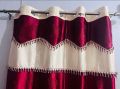 Silk Jhalar Maroon Window/Door Curtain 1 Pcs (Size 4F×6.5F). 