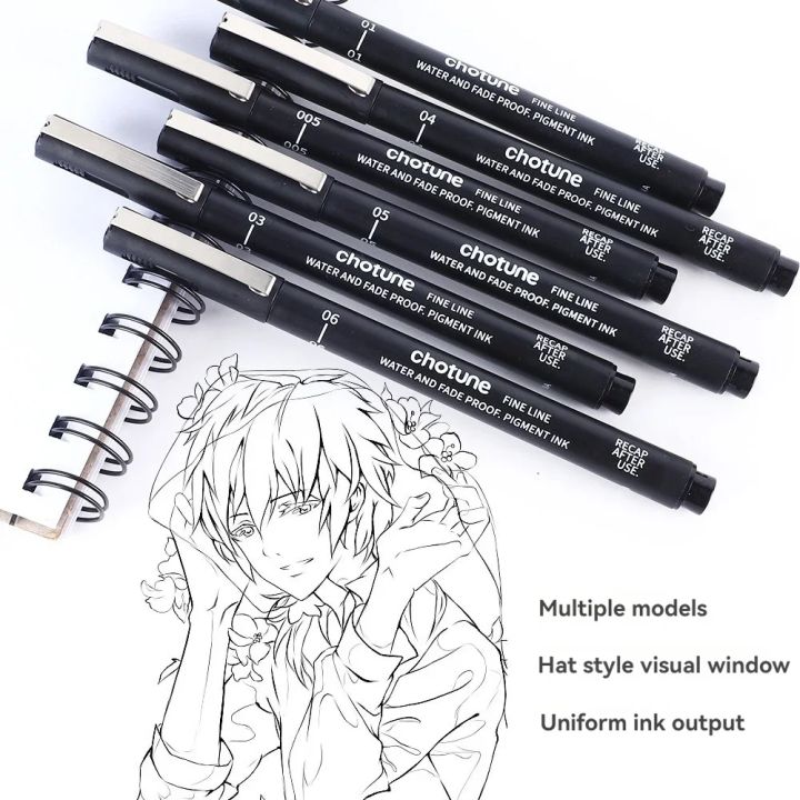 3/15Tip%20Black%20Pigment%20Micro-Pen%20Fineliner%20Ink%20Pens,Drawing%20Artist%20Illustration%20Pens%20Multiliner%20for%20Sketching%20Anime%20Manga%20Design%20-%20Image%204
