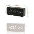 Wooden Digital Alarm Clock, LED Alarm Clock with Temperature Desk Clocks for Office,Bedside Clock. 