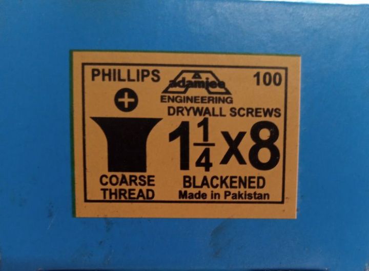 ADAMJEE BUGLE HEAD DRYWALL SCREWS BLACK SCREW FURNITURE SCREW WOOD SCREW 1¼”x8