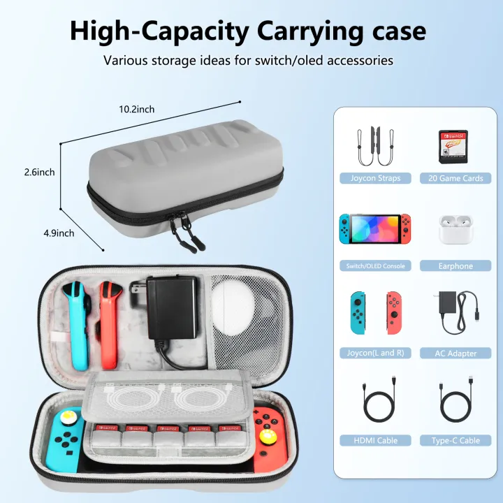 Carrying%20Case%20Compatible%20with%20Switch/OLED%20-%20For%20Console%20&%20Accessories%20Portable%20Hard%20Shell%20Pouch%20Carrying%20Travel%20Bag%20-%20Image%203