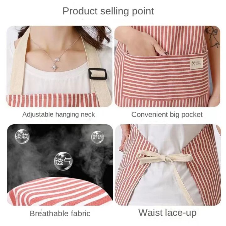 Kitchen%20Apron%20Fashionable%20Linen%20Striped%20Aprons%20For%20Restaurant%20Work%20Chef%20Waiter%20Adjustable%20Size%20Household%20Kitchen%20Cleaning%20Apron%20-%20Image%204