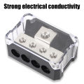 Auto Junction Box for Car Audio Stereo Amplifier 4GA Out Distribution Blocks Multi-functional 4 Way Ground Box.