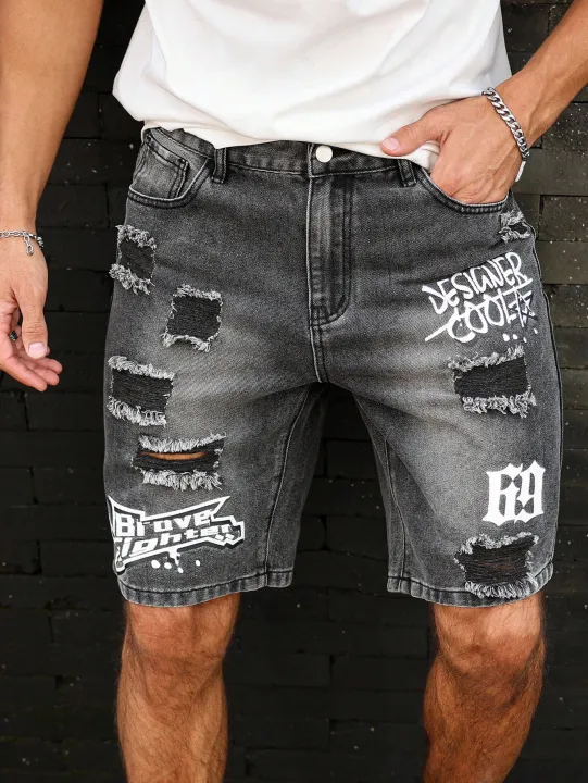 Wholesale%20men's%20distressed%20shorts,%20fashionable%20jeans,%20summer%20casual%20style,%20mid-waist,%20light%20color,%20woven%20-%20Image%204
