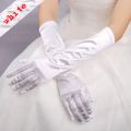 Classic Adult 21 Colors Elbow Stretch Satin Finger 38 cm Long Gloves Women Flapper Gloves Matching Costume.