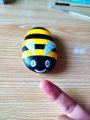 stone painting of honey bee. 