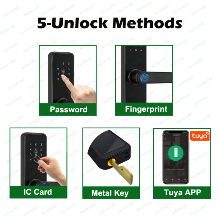 RAYKUBE%20Biometric%20Fingerprint%20Door%20Lock%20K7%20Pro+%20Smart%20Lock%20Tuya%20App%20Remote%20Unlocking%20Keyless%20Lock%20Electronic%20Door%20Lock%20-%20Image%204