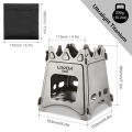 Lixada Compact Folding Titanium Wood Stove for Outdoor Camping Cooking Picnic Wood Burner camping accessories and equipment. 