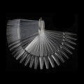 50Pcs False Nail Tips Clear Nail Gel Polish Display Fan with Ring Practise Card Fake Nails Palette Manicure Design Accessories. 
