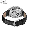 ONOLA 2023 New Fashion Men Watch Casual Mechanical Watch Men's Luxury Top Leather Hollow Automatic Watch. 