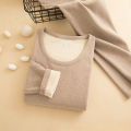 Wool Silk Thermal Underwear Set Double-sided Cashmere Long Johns Plus Cashmere Thick Autumn Winter for Men Women Warm Underwear.