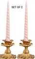 TWO LONG SPIRAL TAPER CANDLE IN PASTEL COLOURS (20 cm Tall). 