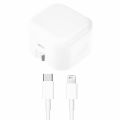 I-phone Charger Folding 25 Watt Power Adapter With USB-C To Lightning Cable For I-phone X To 14 Pro Max. 