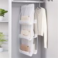 1pc 6/8 Grids Space Saving Bag Organizers, Multi Layer Hanging Handbag Purse Organizer For Wardrobe Closet, Bag Storage Holder. 